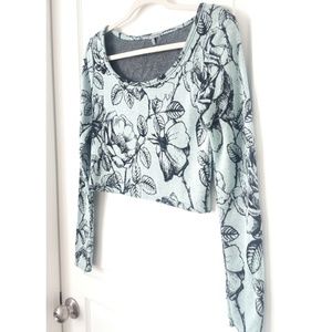 Charlotte Russe Floral Crop Top Sweater M